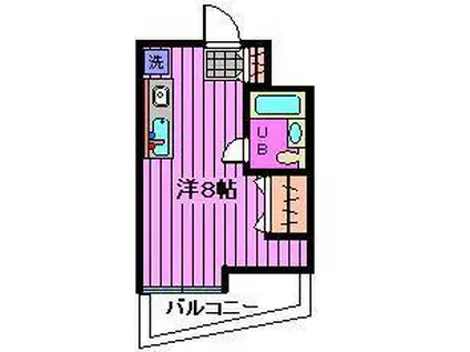 フェリオ西浦和(ワンルーム/2階)の間取り写真