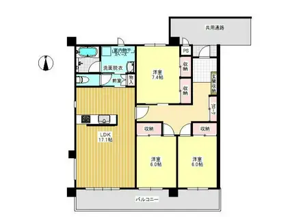 プログレス一社(3LDK/3階)の間取り写真