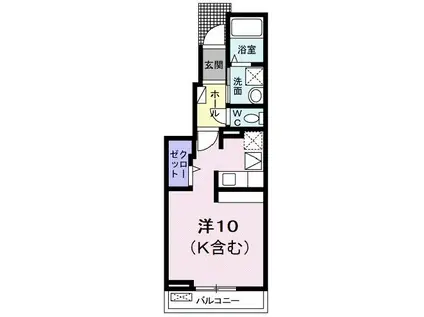 ネオ ブランチ(ワンルーム/1階)の間取り写真