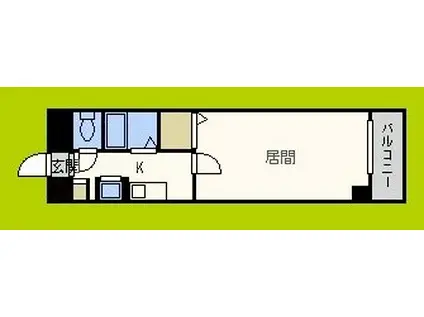 ドミール江戸堀(1K/7階)の間取り写真