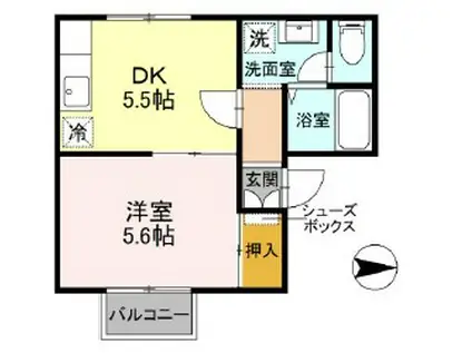 ホワイトハウスT(1DK/1階)の間取り写真