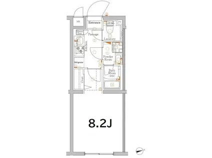 XEBEC経堂(1K/1階)の間取り写真