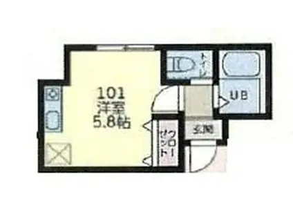 イーストヒルズ(ワンルーム/1階)の間取り写真