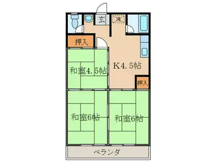 メゾン喜多山(3K/5階)の間取り写真