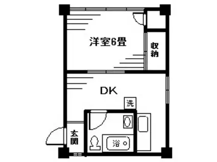 ウィンビル(1DK/3階)の間取り写真