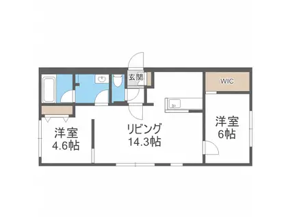 LAPIS LAZULI山鼻(2LDK/3階)の間取り写真