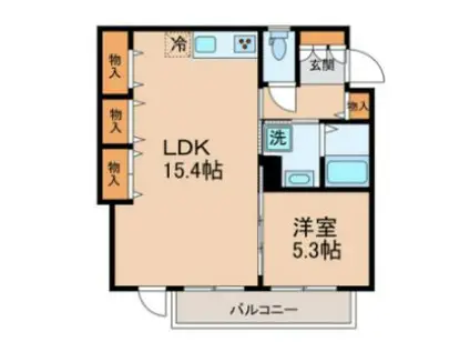 ダイキデュオ目黒(1LDK/3階)の間取り写真