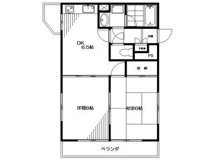 CASA GRIGIO(2DK/4階)の間取り写真