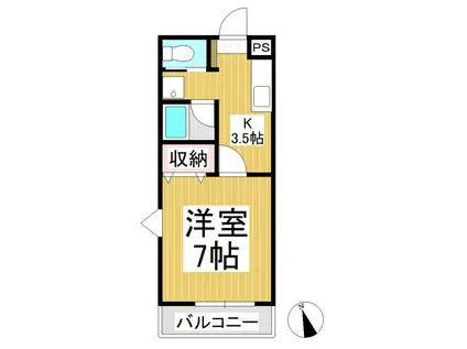 ソフィアM(1K/2階)の間取り写真