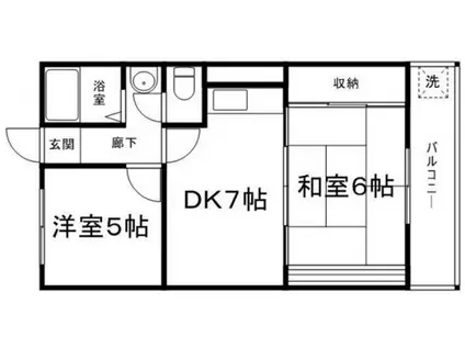グリーン北条(2DK/2階)の間取り写真