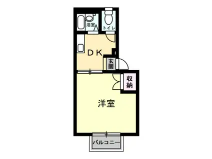 プレジール大観(1DK/1階)の間取り写真