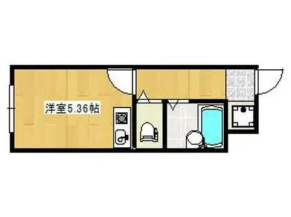 ドゥマールイタバシ(ワンルーム/1階)の間取り写真