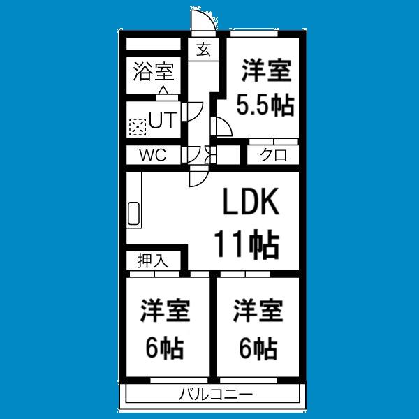プレザント白金(3LDK/3階)の間取り写真