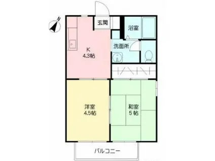 セフィラ宮本(2K/1階)の間取り写真