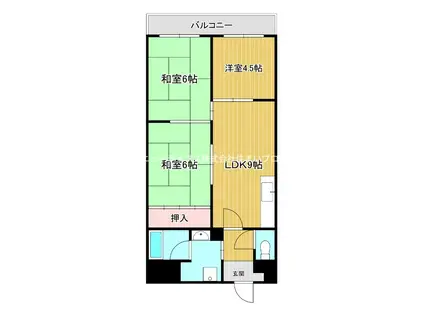 サンミネマツ(3LDK/9階)の間取り写真