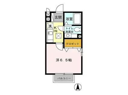 セジュールカトレア(1K/1階)の間取り写真