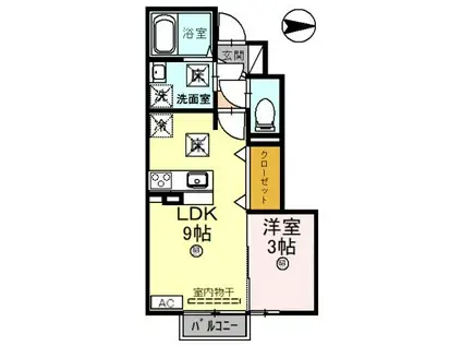 キキョウK.TツバキK.T キキョウK.T(1LDK/1階)の間取り写真