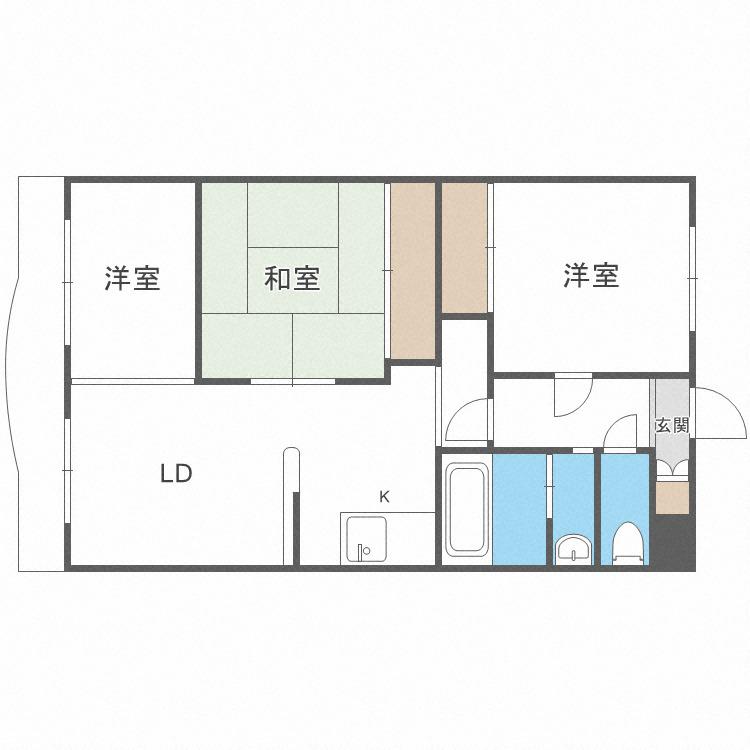 セザール北28条(3LDK/1階)の間取り写真