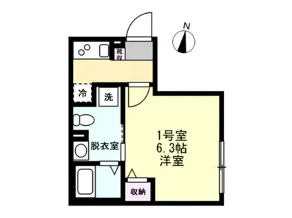 ヴィラベイルーム本厚木(1K/1階)の間取り写真