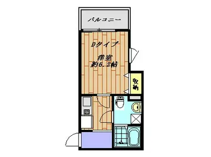 リヴテラス立川(1K/1階)の間取り写真