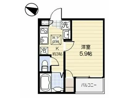 ジェンティーレ三軒茶屋(1K/2階)の間取り写真