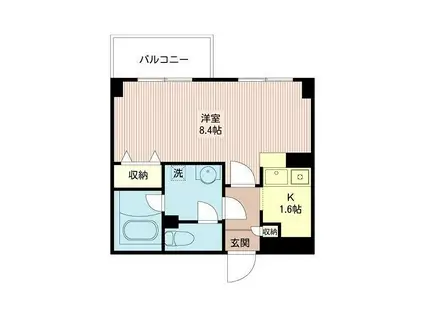 ルボラパン行人坂(1K/2階)の間取り写真