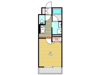 ウェルスクエア茨木春日(1K/4階)の間取り写真