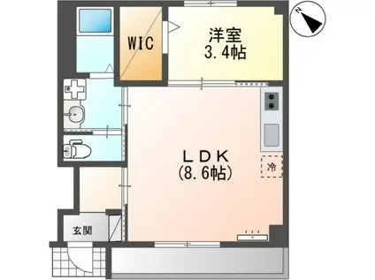 FATA YUKA(1LDK/1階)の間取り写真