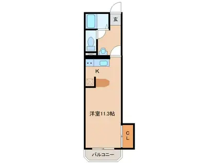 ステーションハイム(1K/2階)の間取り写真