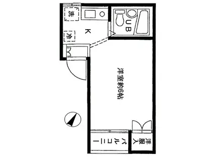 サクマハイツ(1K/2階)の間取り写真