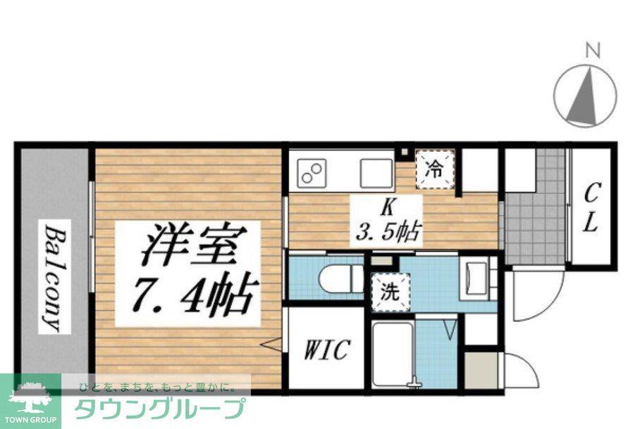 クリオ ラモード学芸大学II(1K/1階)の間取り写真
