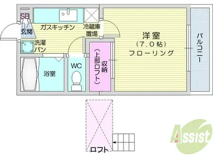 サンセピア(1K/2階)の間取り写真