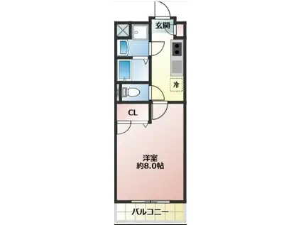 エル パライソ(1K/4階)の間取り写真