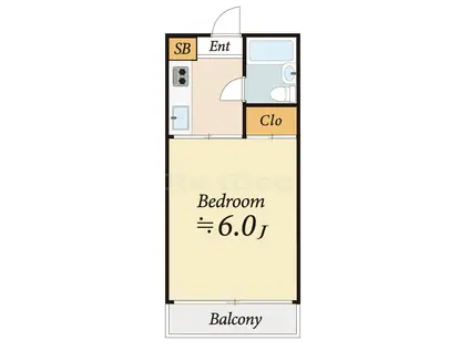 神明田口ハイツ(1K/3階)の間取り写真