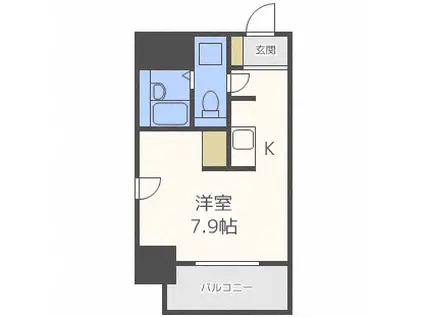 アストリア北大前(ワンルーム/9階)の間取り写真