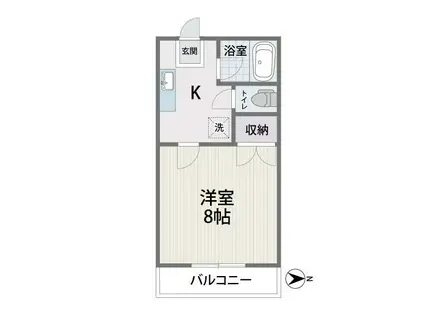 セントリーフ南片江(1K/2階)の間取り写真