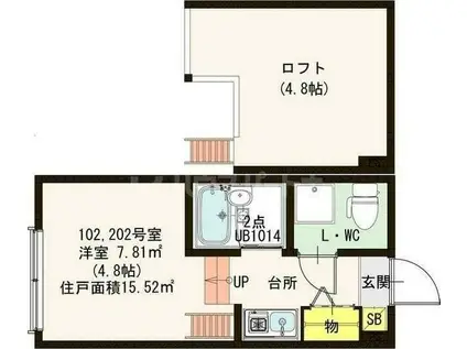 ファーストハイム(1K/1階)の間取り写真