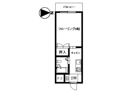 サンコーポ(ワンルーム/1階)の間取り写真