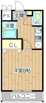 メゾネット高槻(1K/2階)の間取り写真