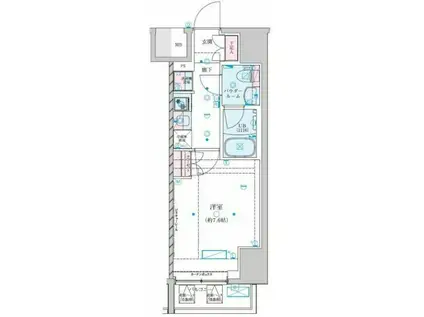 ジェノヴィア川崎セブン(1K/9階)の間取り写真