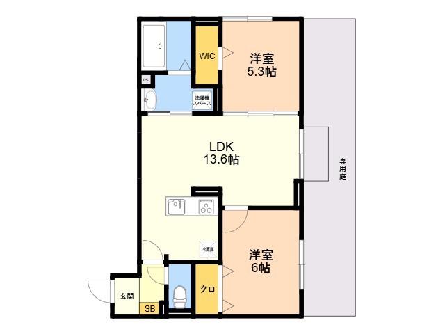 D-ROOM平田台(2LDK/1階)の間取り写真