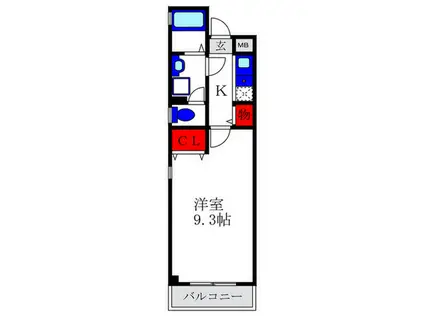 ビュー刀根山(1K/2階)の間取り写真