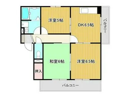 ファミリア宮川(3DK/2階)の間取り写真