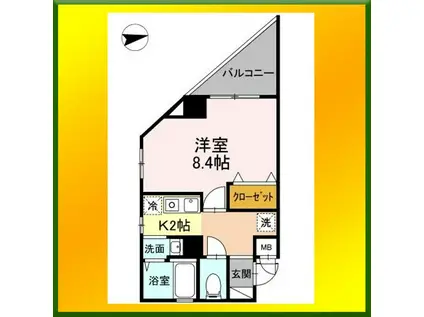 レジェンドアビタシオン(1K/1階)の間取り写真