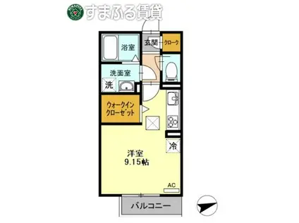 プレジール(ワンルーム/1階)の間取り写真