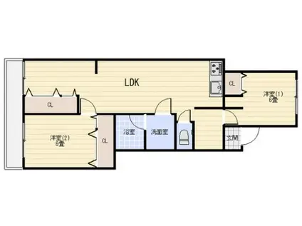 アネックス堂本(2LDK/3階)の間取り写真