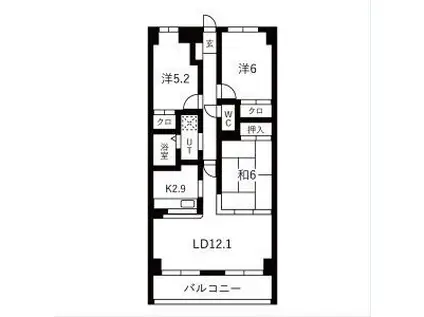 日本泉ビル(3LDK/10階)の間取り写真