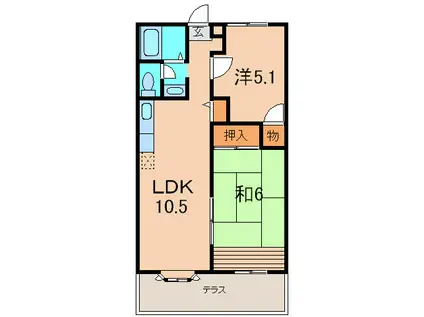 プラビーラコートV(2LDK/1階)の間取り写真