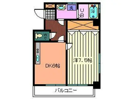 ギャラクシー中浦和(1DK/4階)の間取り写真