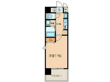 ブルームライフ黒川(1K/9階)の間取り写真